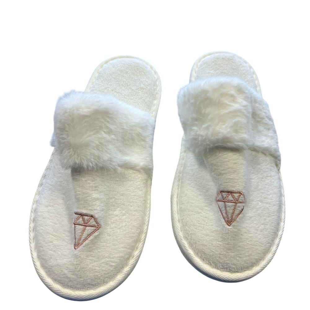 Bride Diamond Embroidered Slippers O/S